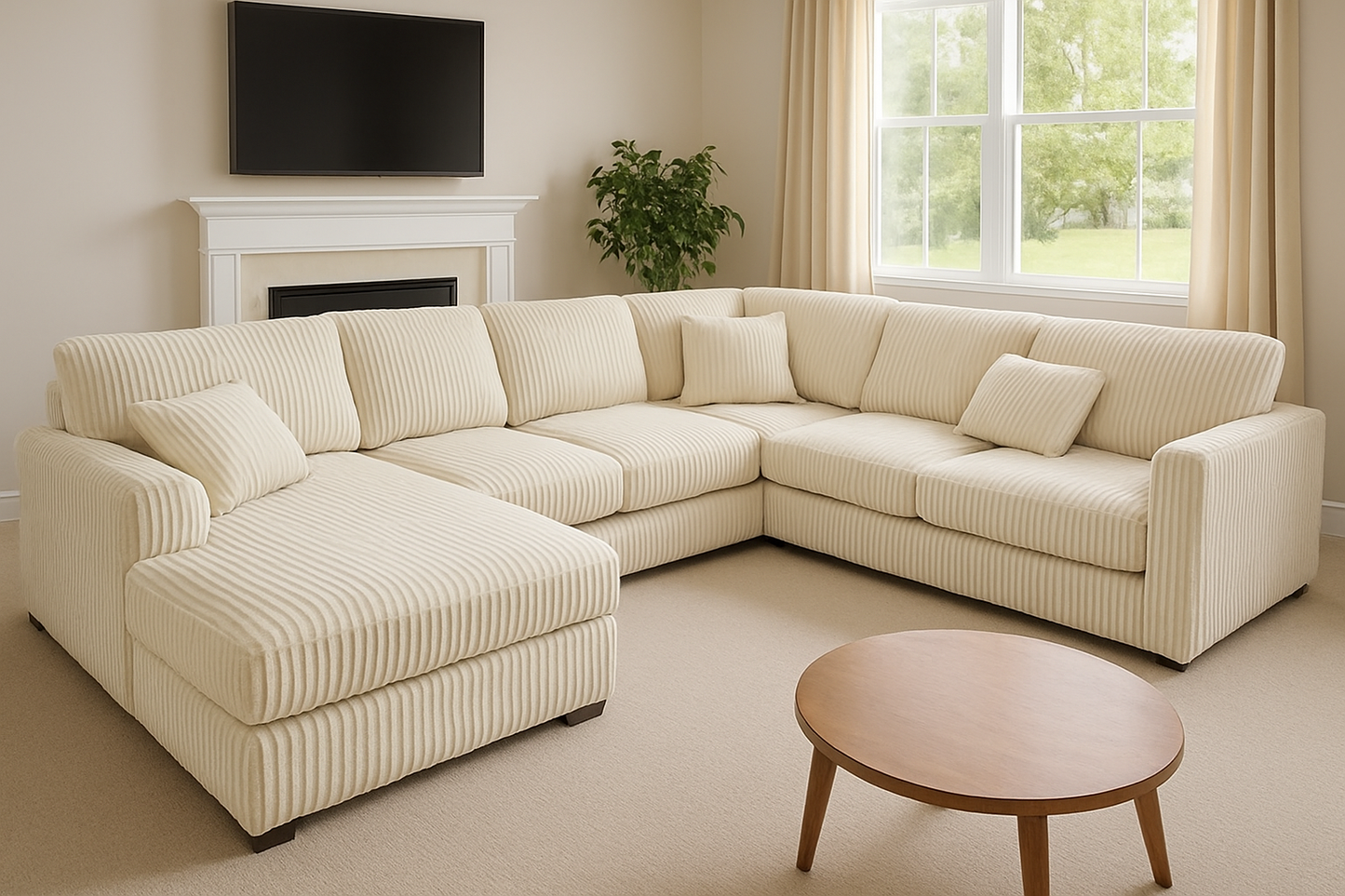 CHRISTINA Plush Corduroy Sectional