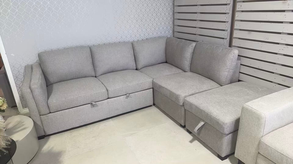 HARLOW Sleeper Sectional w/ Ottoman Storage