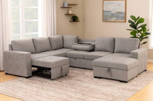 OMEGA J-Shape Sleeper Sectional