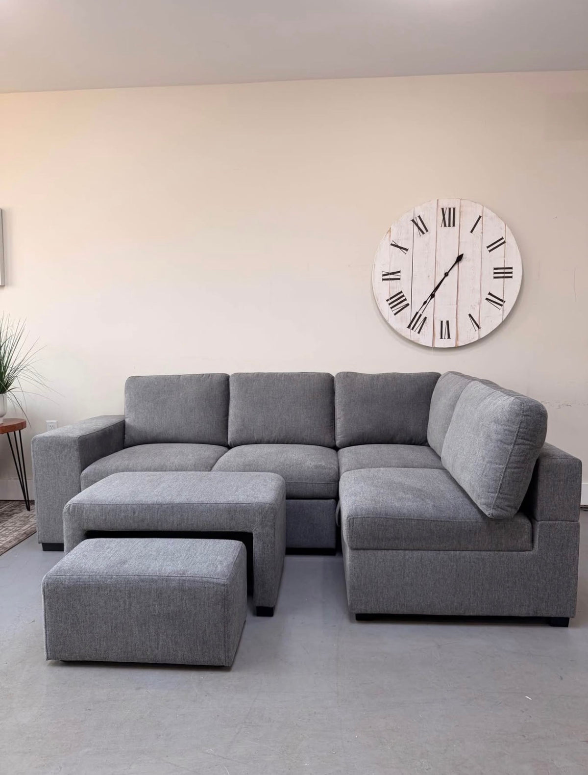 SANTOS Sleeper Sectional w/ Ottoman, Footstool, & Storage
