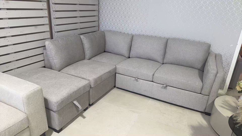 HARLOW Sleeper Sectional w/ Ottoman Storage