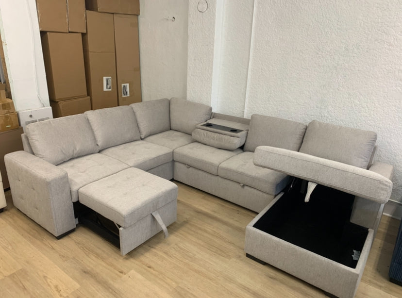 OMEGA J-Shape Sleeper Sectional